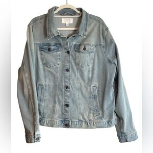 Time and Tru Light Wash Denim Jacket Women’s Plus Size 22 XXXL